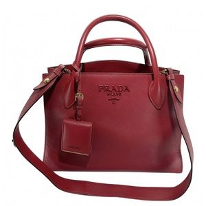 LIKE NEW - PRADA MONOCHROME LEATHER BAG